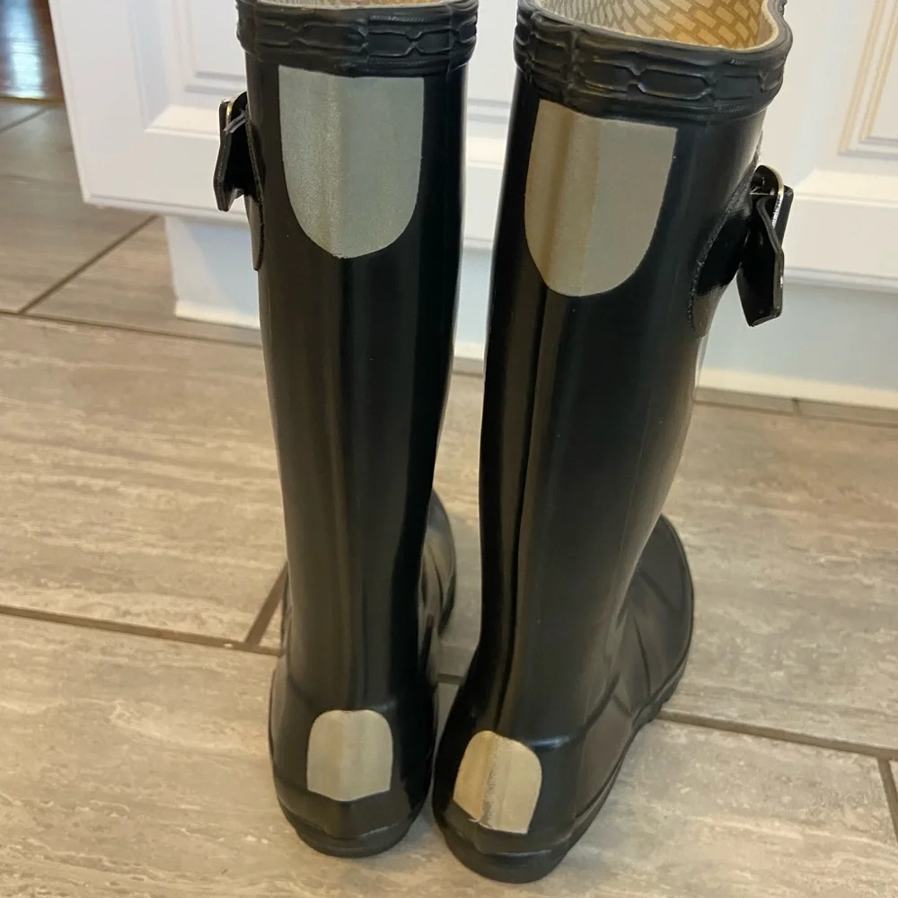 Hunter Classic Black Waterproof rain Boots girls size 1